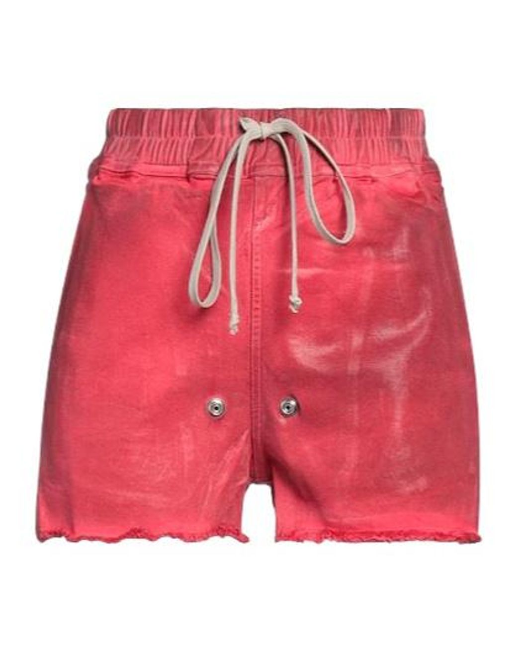 Rick Owens Red Denim Shorts