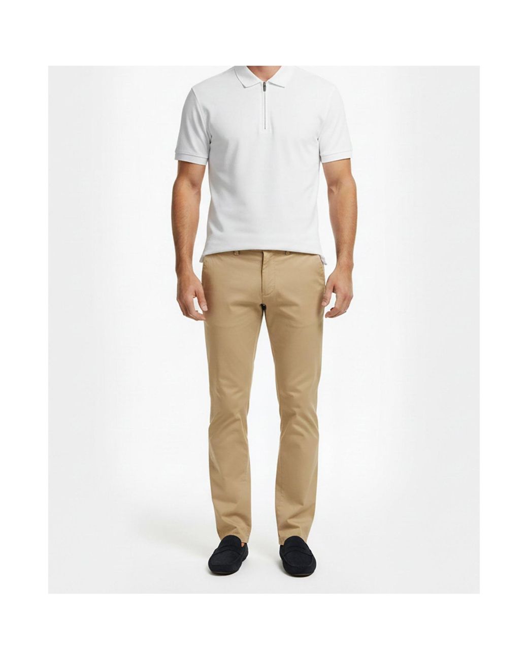 Tommy Hilfiger White Zip Short Sleeve Polo Shirt for men