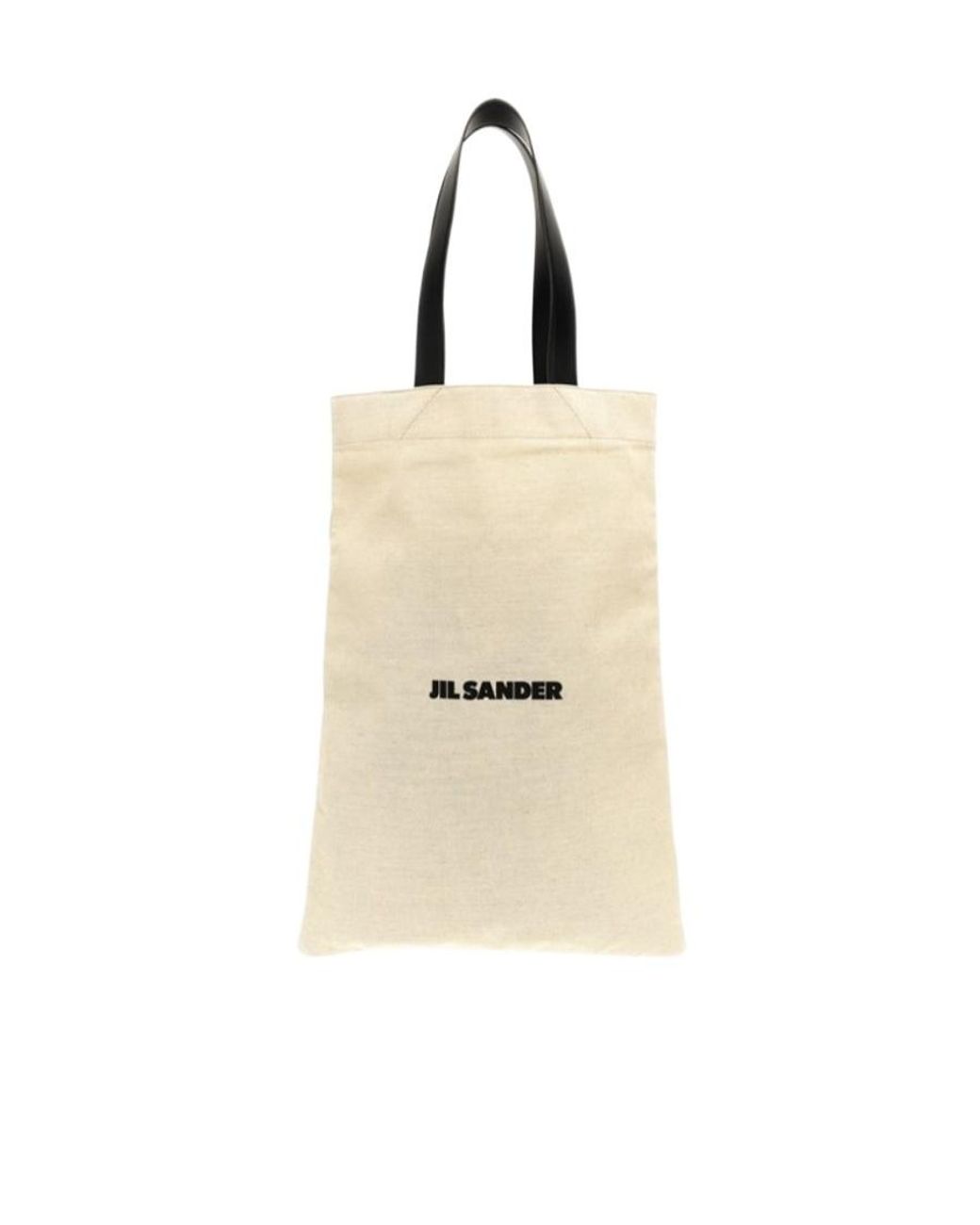 Jil Sander Natural Logo-Print Large Open Top Tote Bag