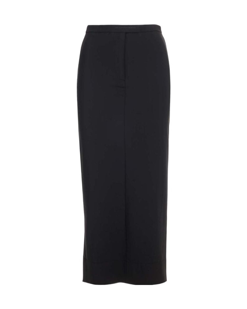 Alexander Wang Black Logo-Embroidered Pencil Skirt