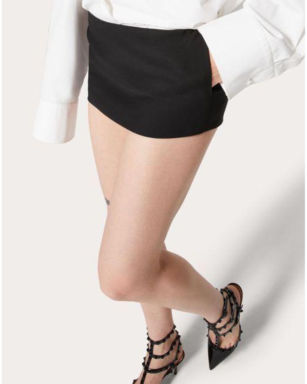 Valentino Black Low-Rise Fitted Miniskirt