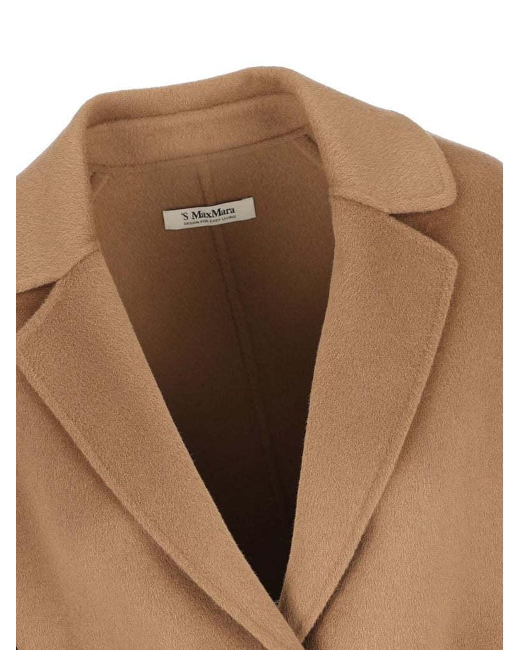 Max Mara Brown 'S Belted Long-Sleeved Coat