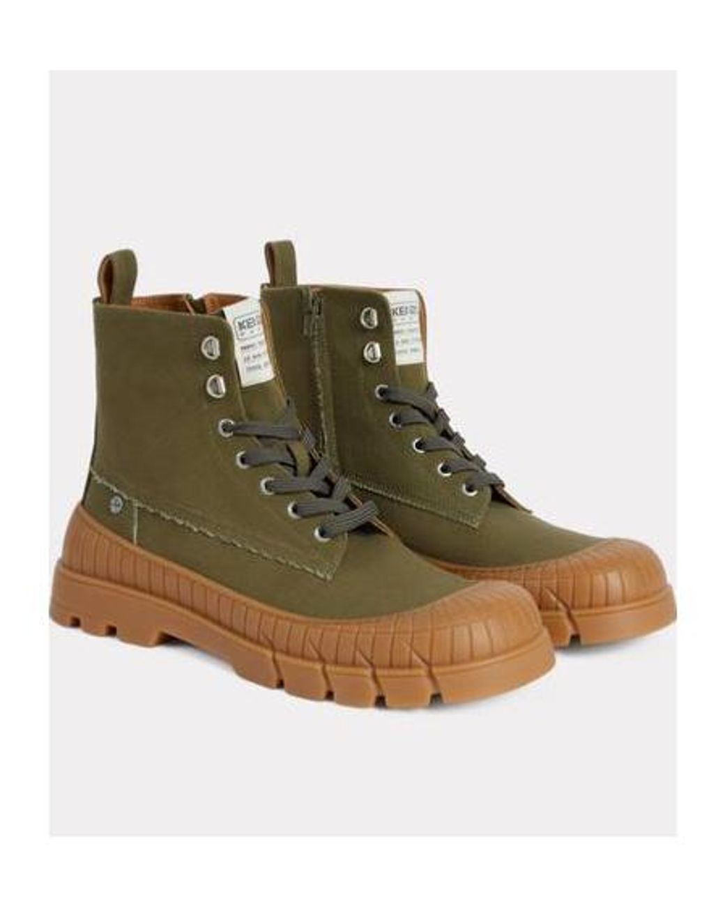 KENZO Green -Gobi' Lace-Up Boots for men