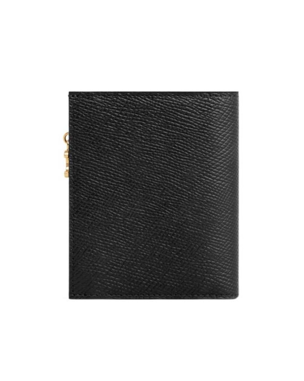 Céline Black Compact Wallet Triomphe Charms