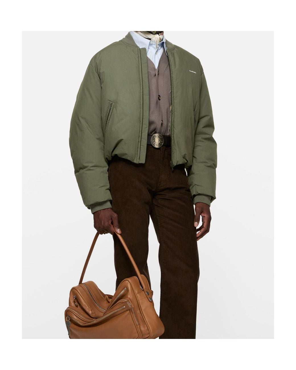 Acne Green Down Bomber Jacket for men