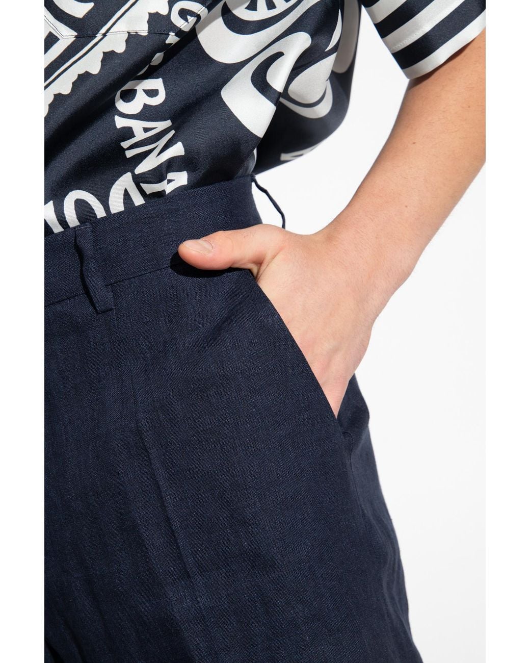 Dolce & Gabbana Blue Sicilia Straight Leg Tailored Pants for men