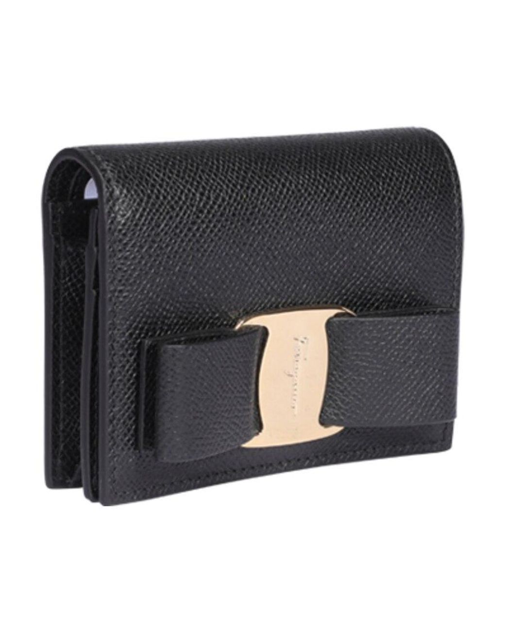 Ferragamo Gray Vara Bow Wallet