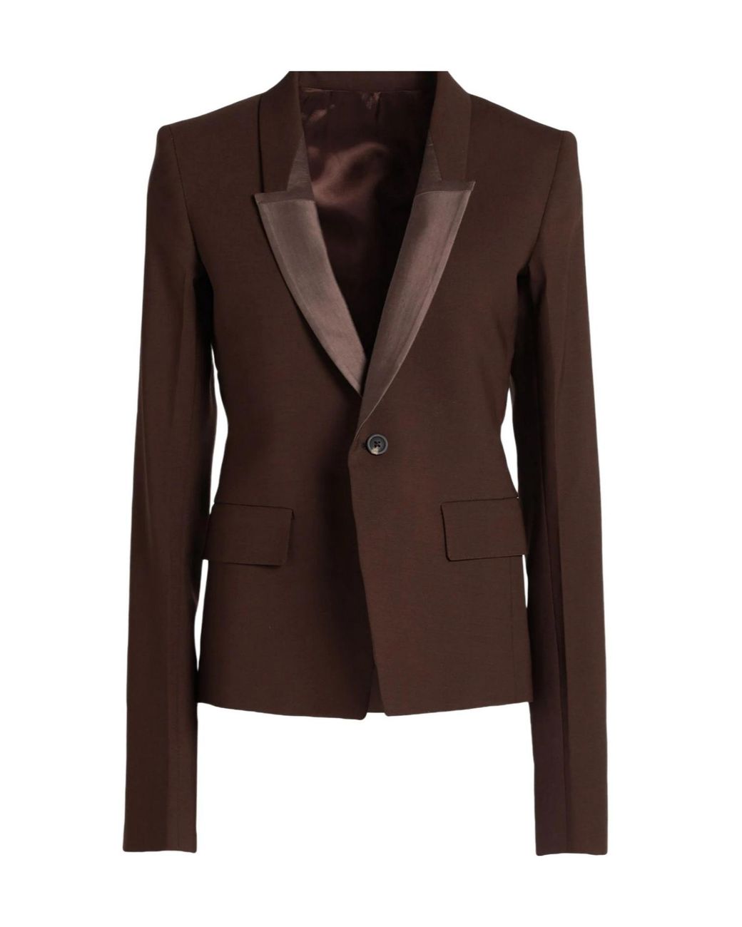 Rick Owens Brown Simple Single- Blazer