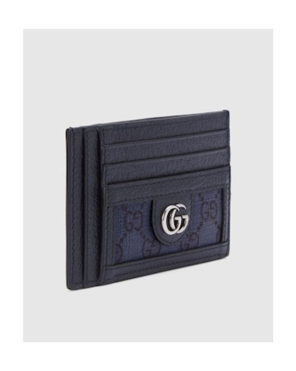 Gucci Blue Gg Logo Plaque Card Holder for men