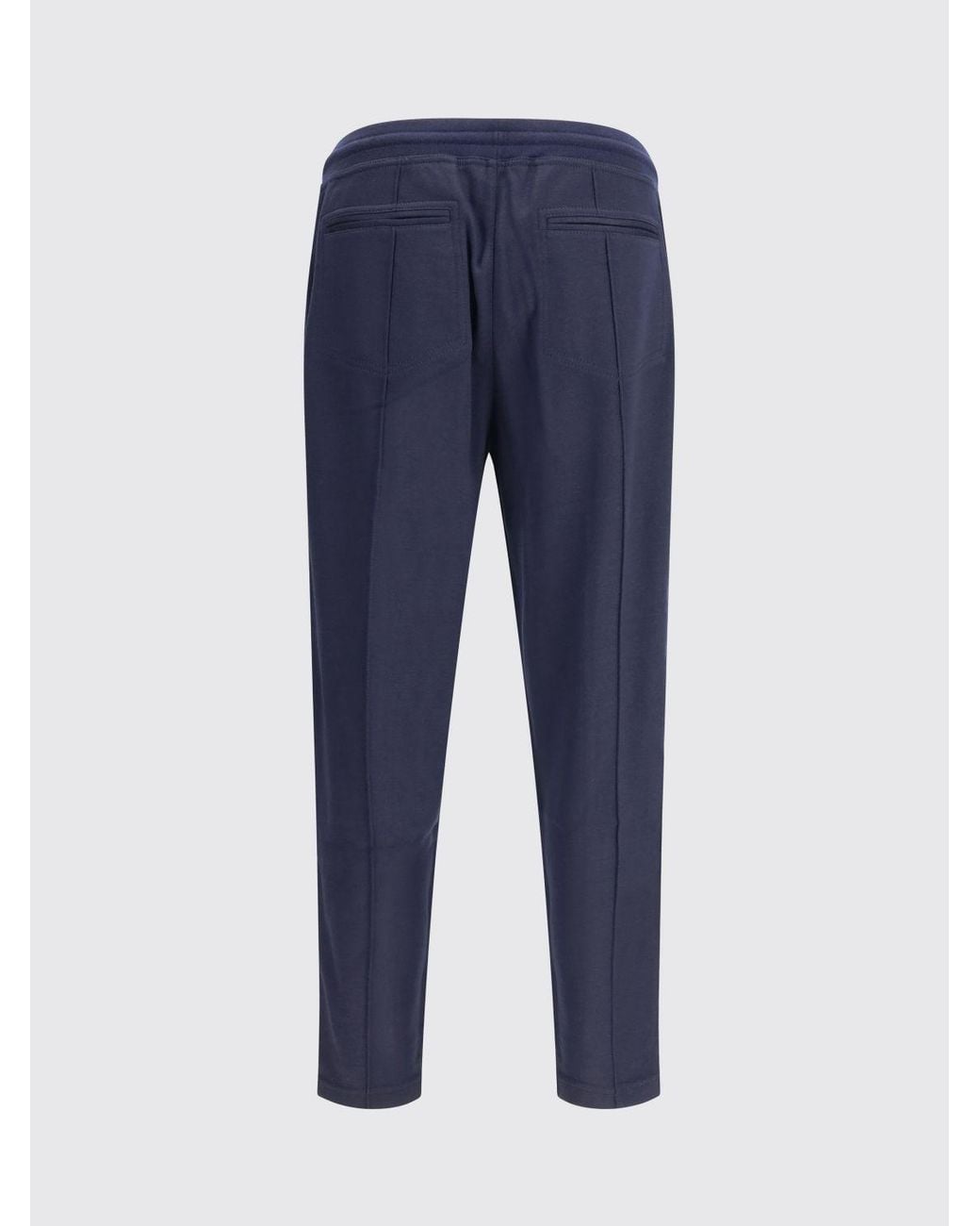 Brunello Cucinelli Blue Elastic Drawstring Waist Pants for men