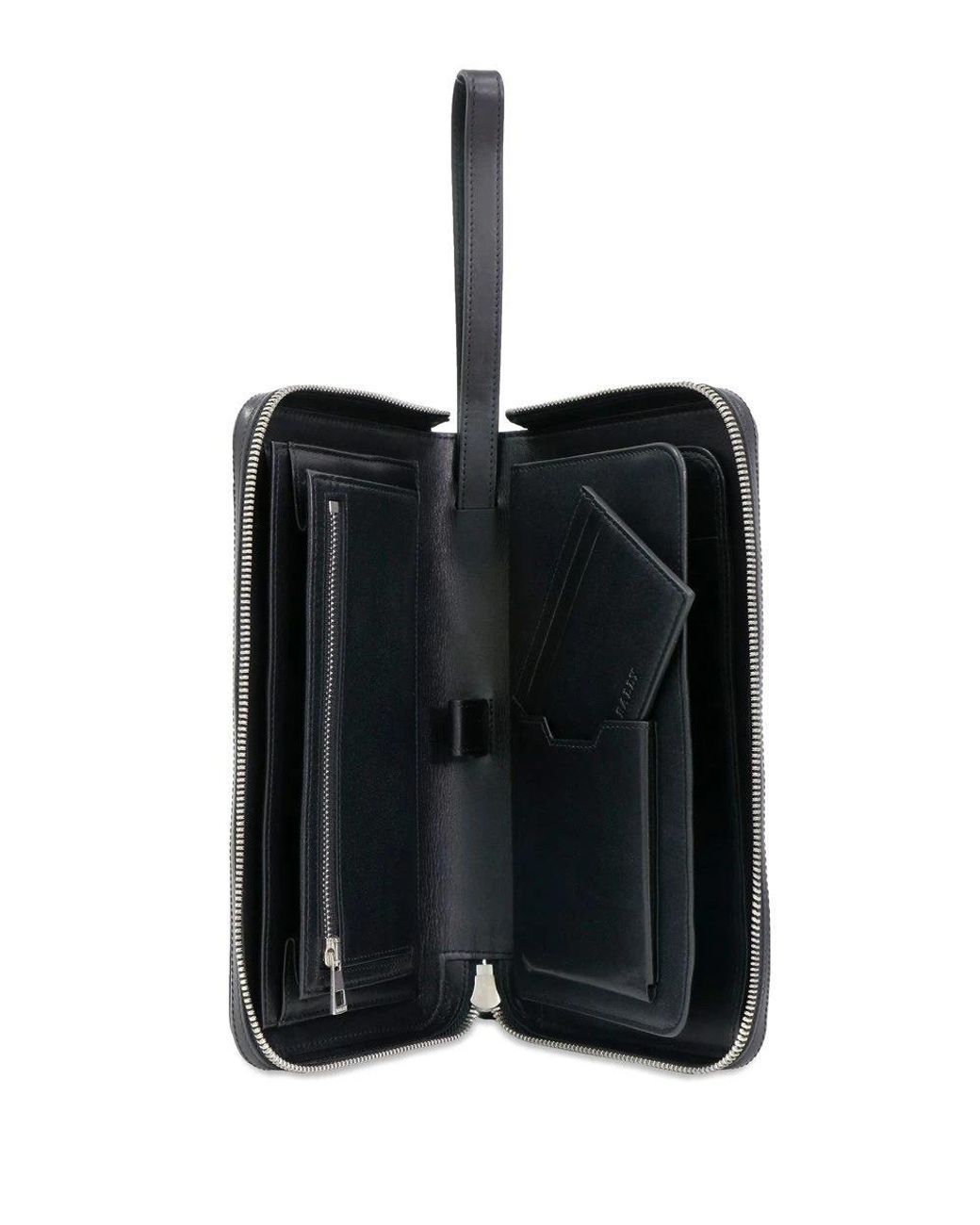 Bally Black Zipper Wallet for men