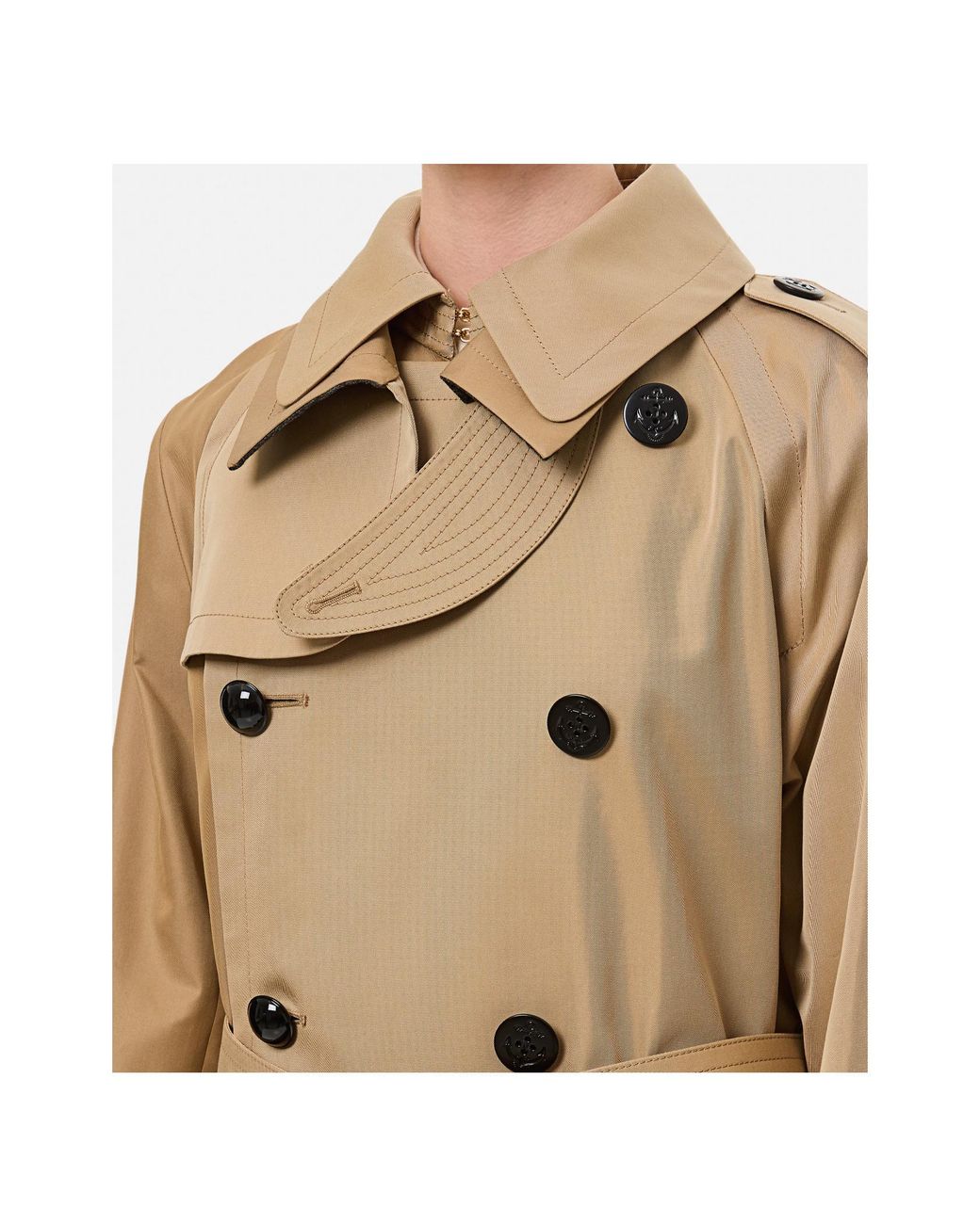 Sacai Metallic Double Breasted Trench Coat