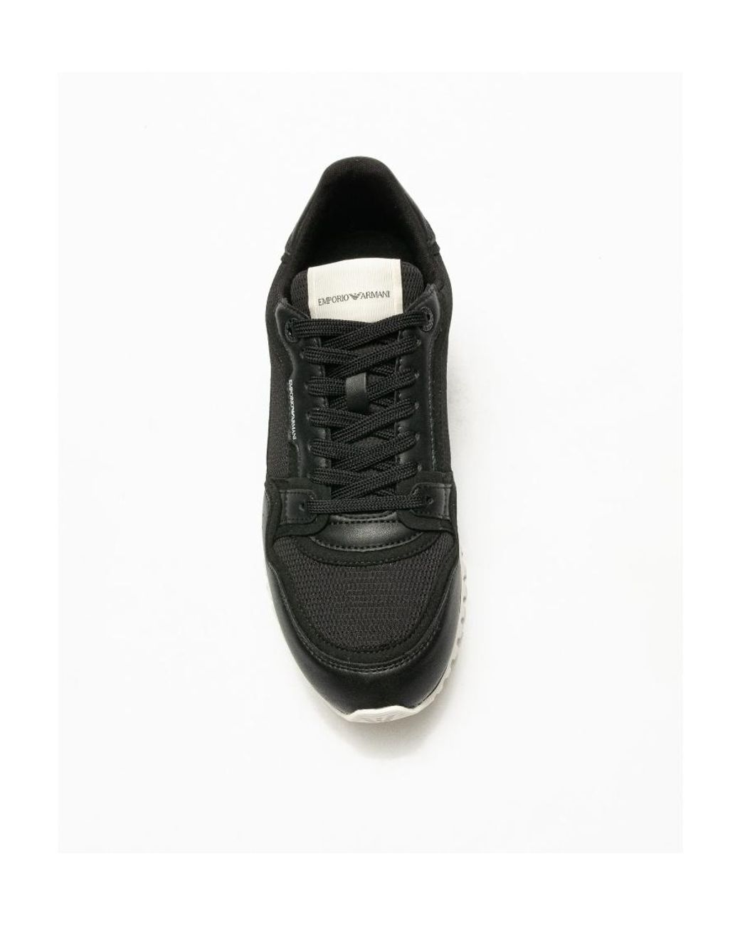 Emporio Armani Black Low-Top Lace-Up Sneakers for men