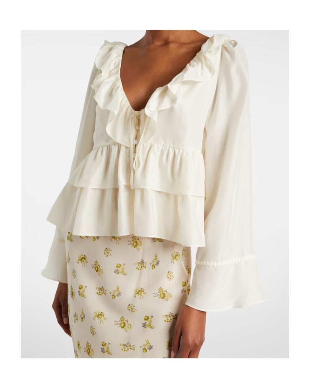Dorothee Schumacher White Ruffled Silk Cover-Up