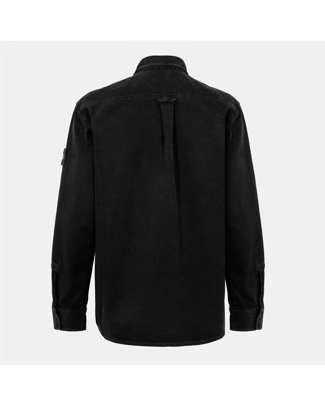 Stone Island Black Button Overshirt for men