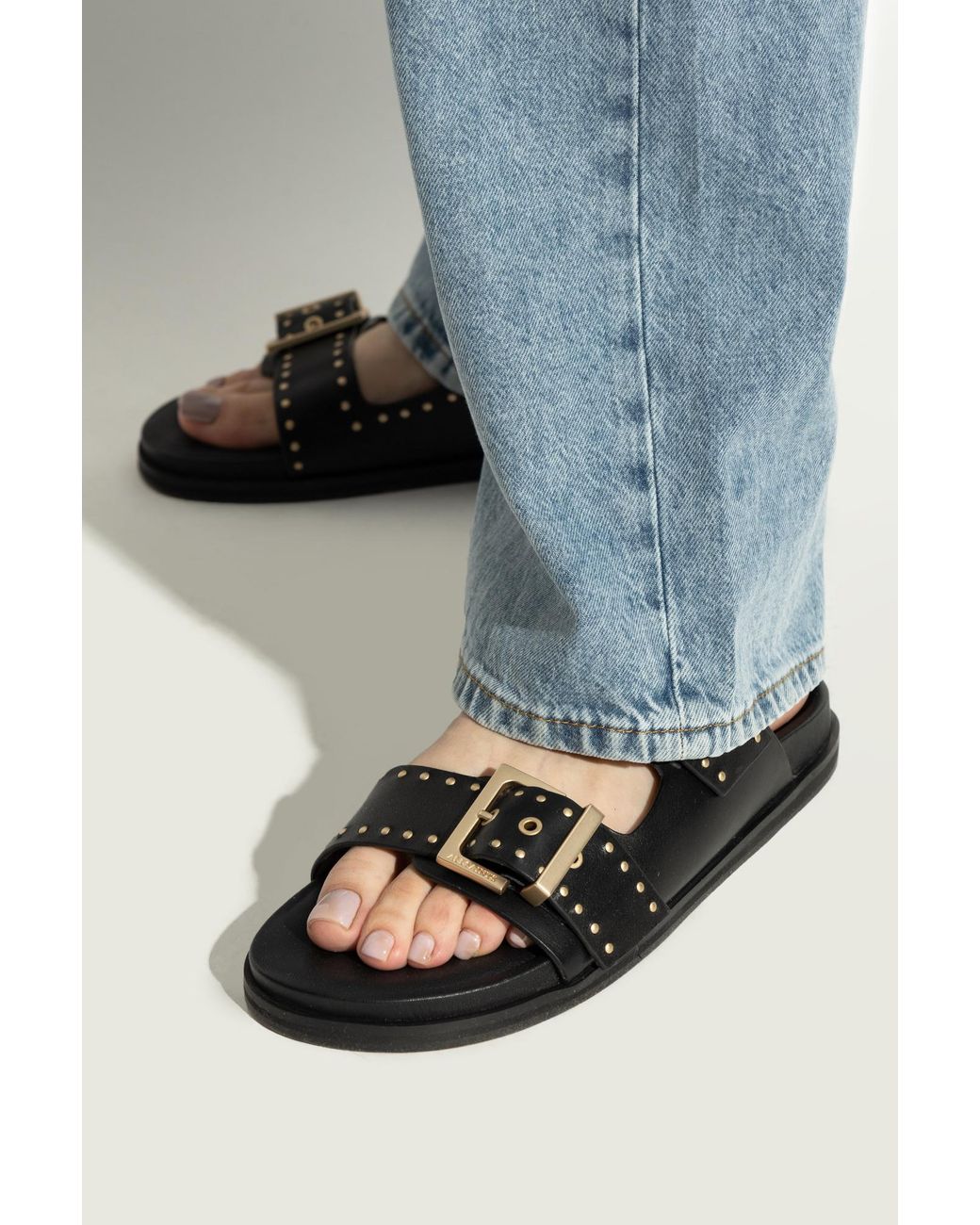 AllSaints Black Magda Buckled Sandals