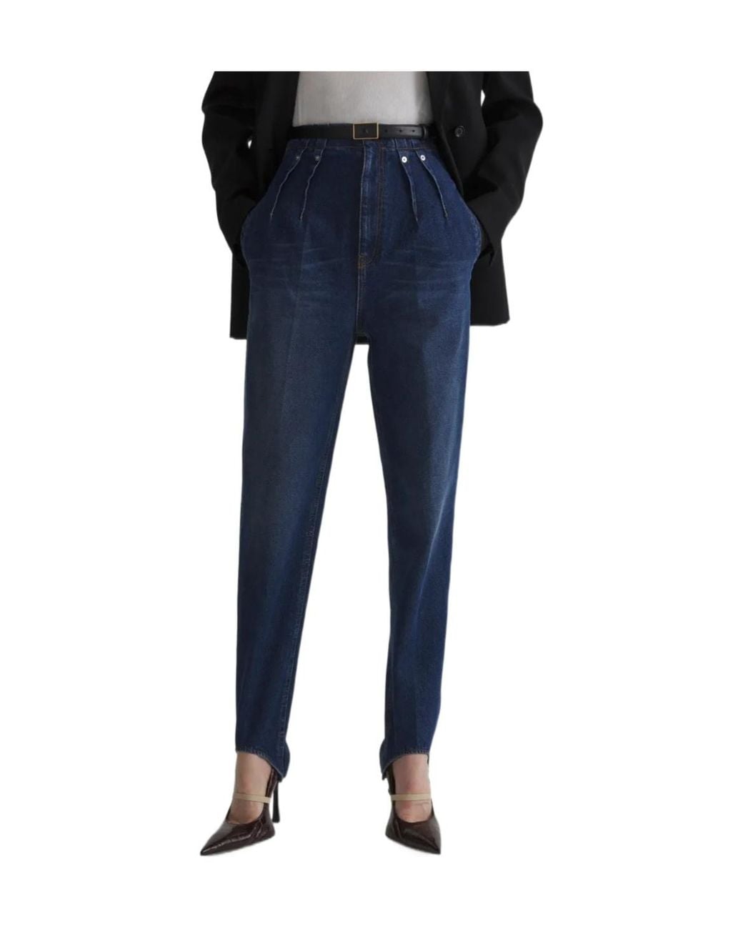 Mugler Blue Hight Waist Denim Pants