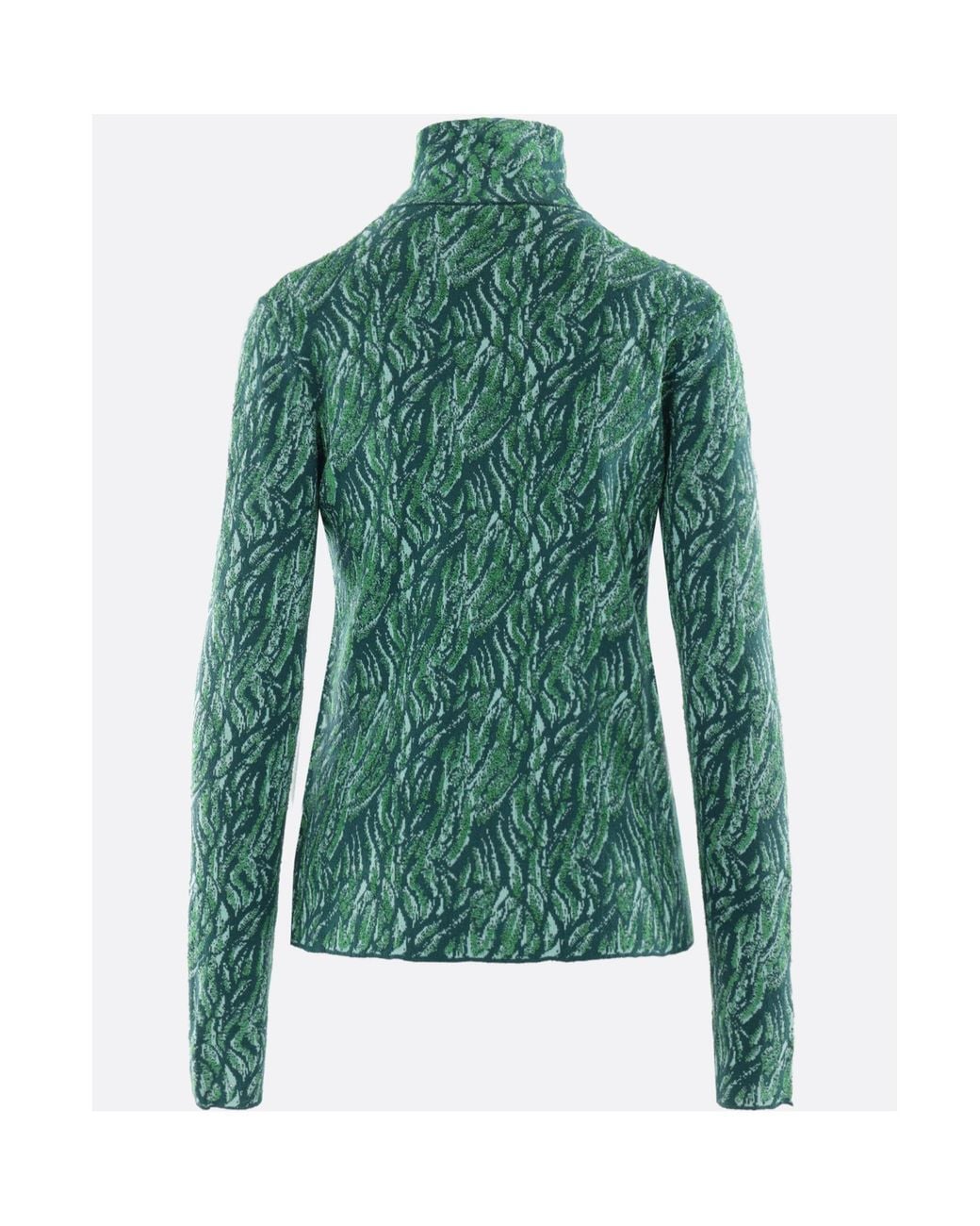 Bottega Veneta Green Long Sleeved Jacquard Cardigan