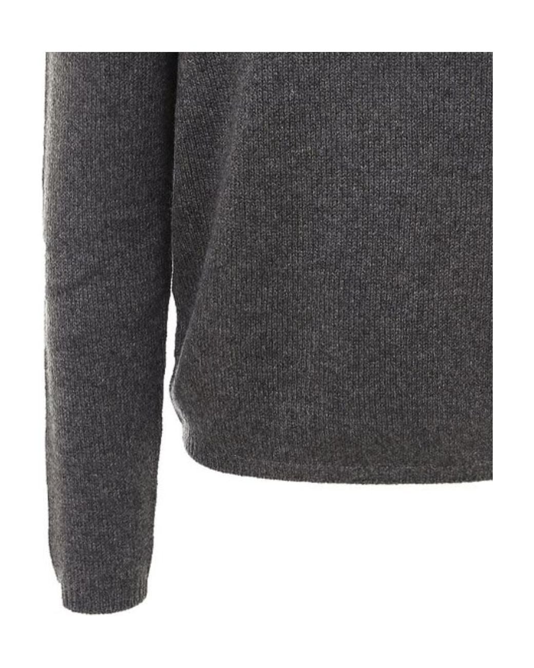 Prada Gray Crewneck Knitted Jumper for men