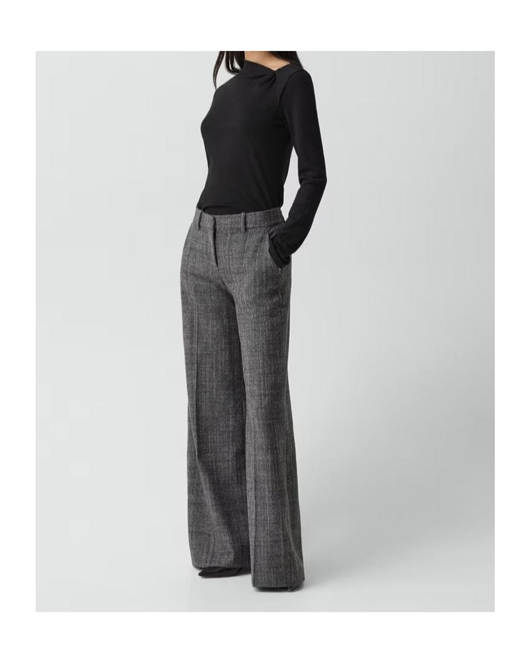 Theory Black Jersey Twist Neck Top