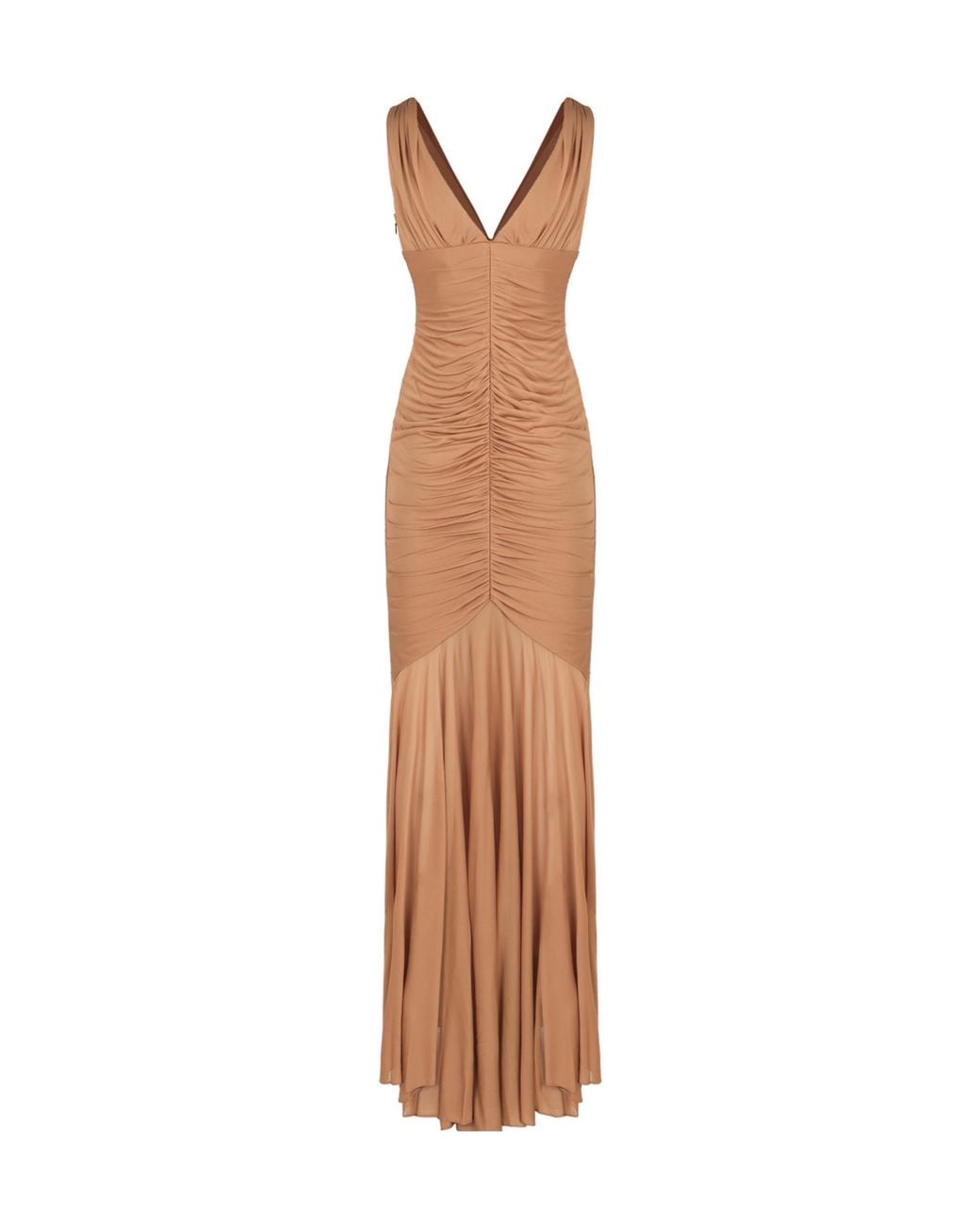 GIUSEPPE DI MORABITO White V-Neck Ruched Dress