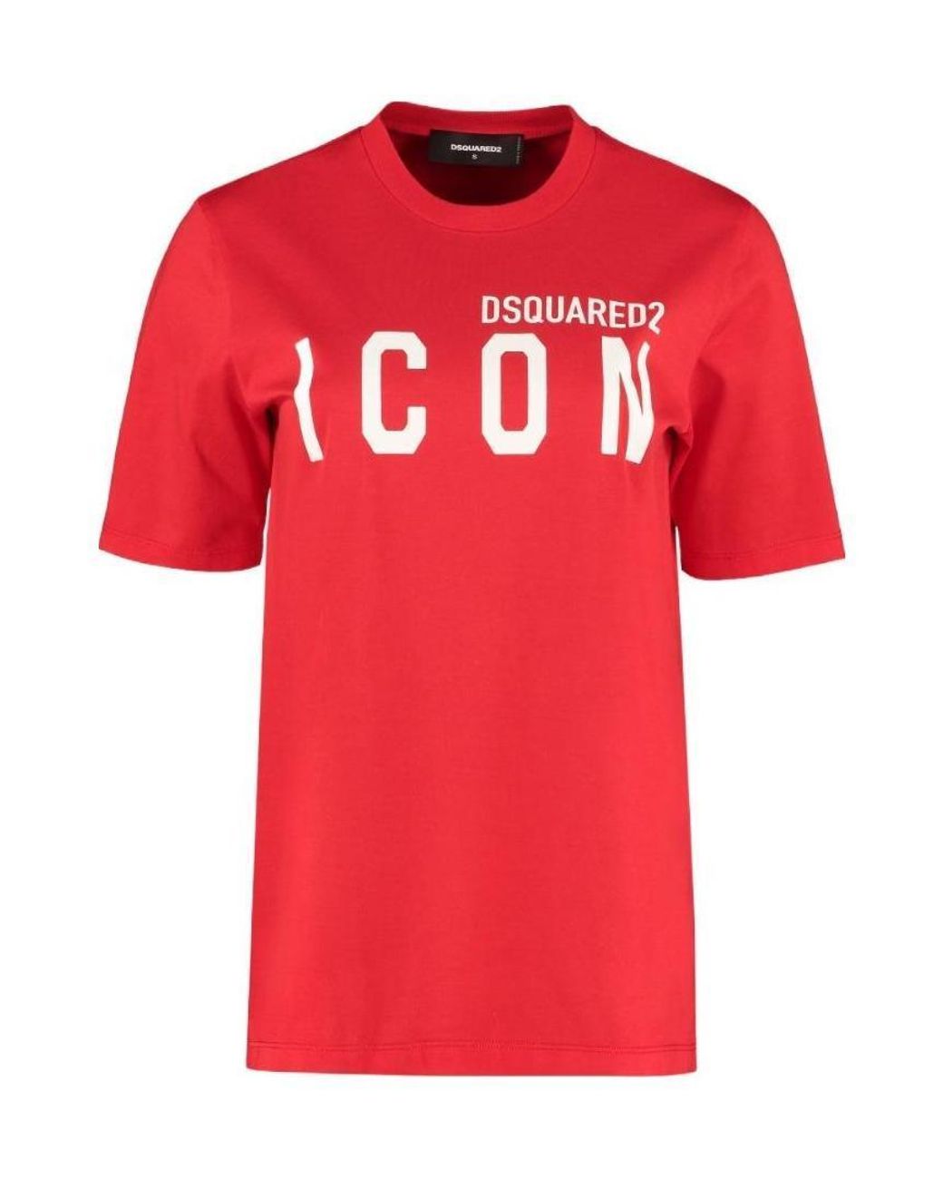 DSquared² Red Icon Print T-Shirt