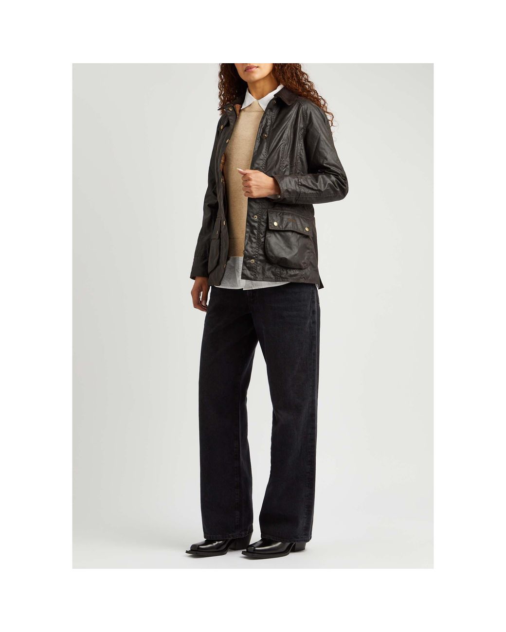 Barbour Black Slim Fit Wax Jacket