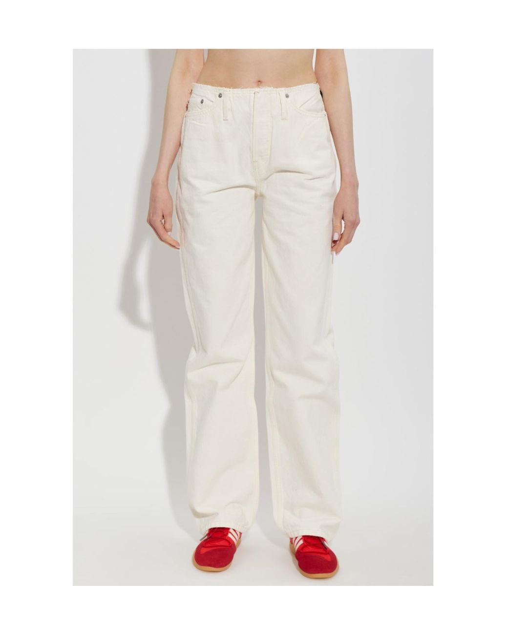 Re/done White Roxy Loose Jeans