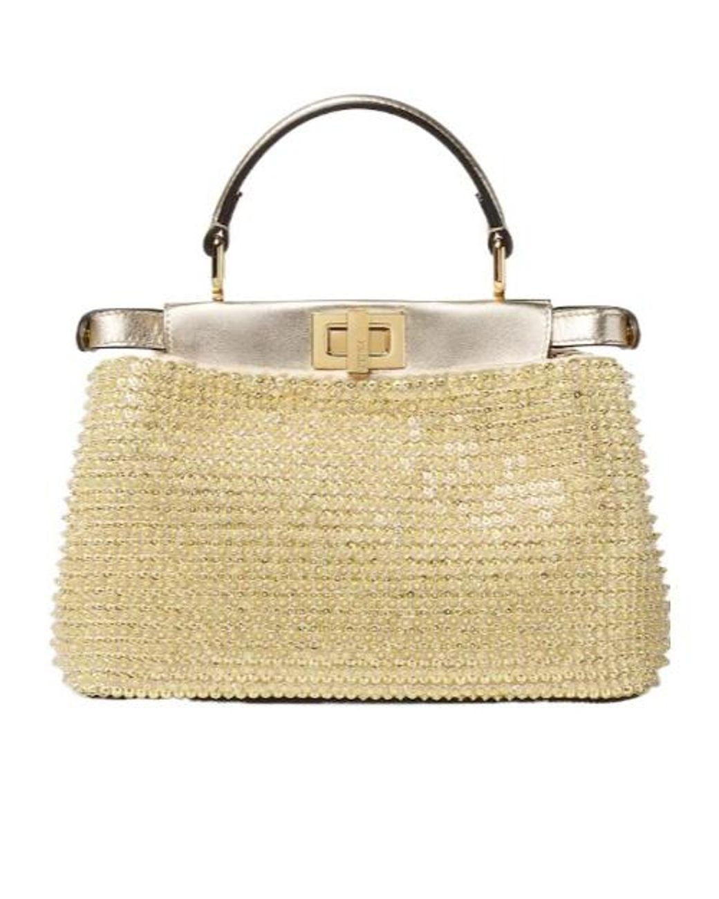 Fendi Metallic Platinum-Coloured Crystal Bag