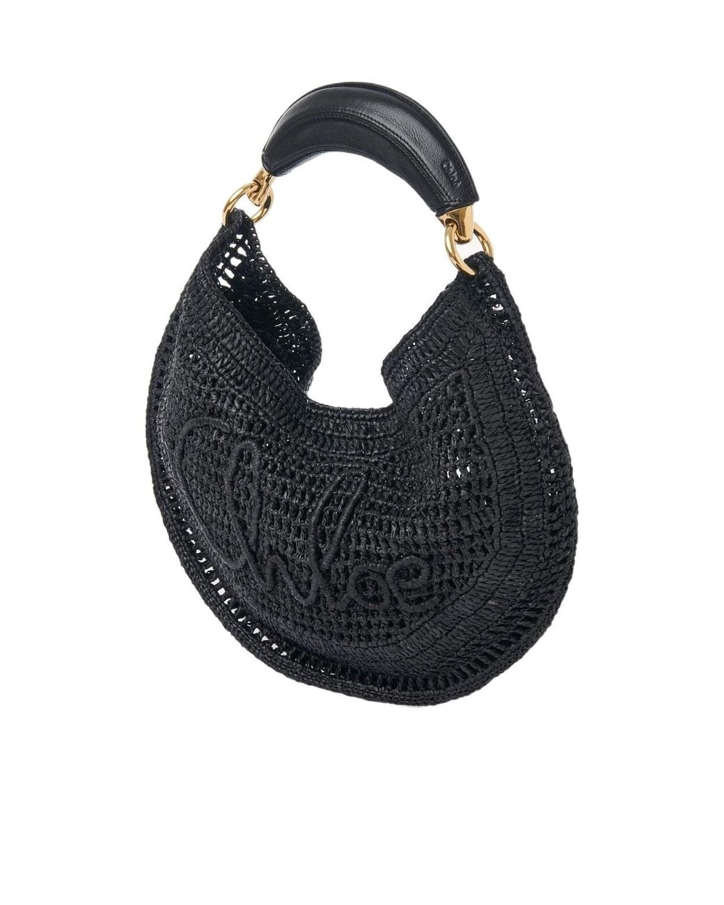 Chloé Blue Chloé Summer Banana Woven Top Handle Bag