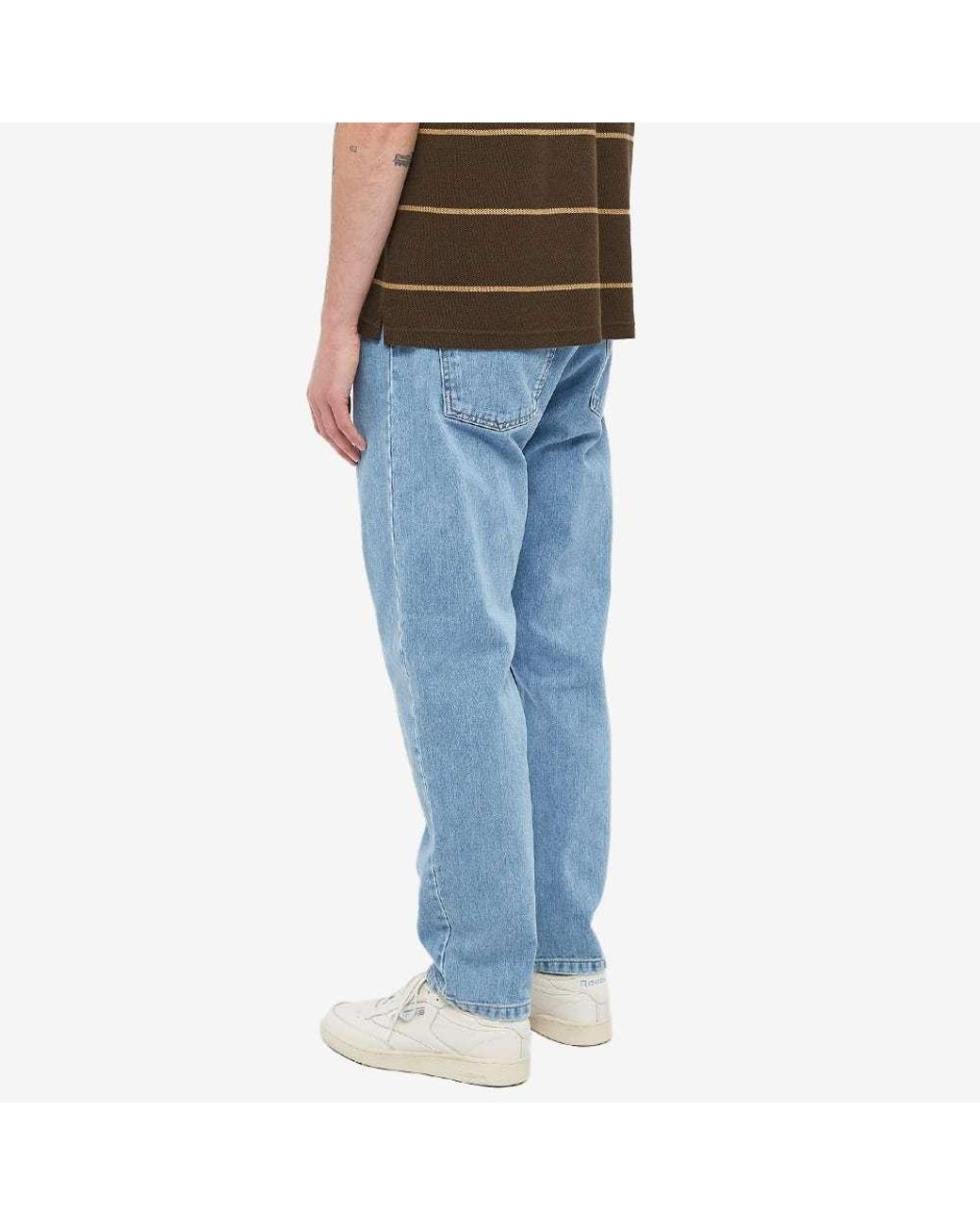 Carhartt Blue Newel Logo-Patch Straight-Leg Jeans for men