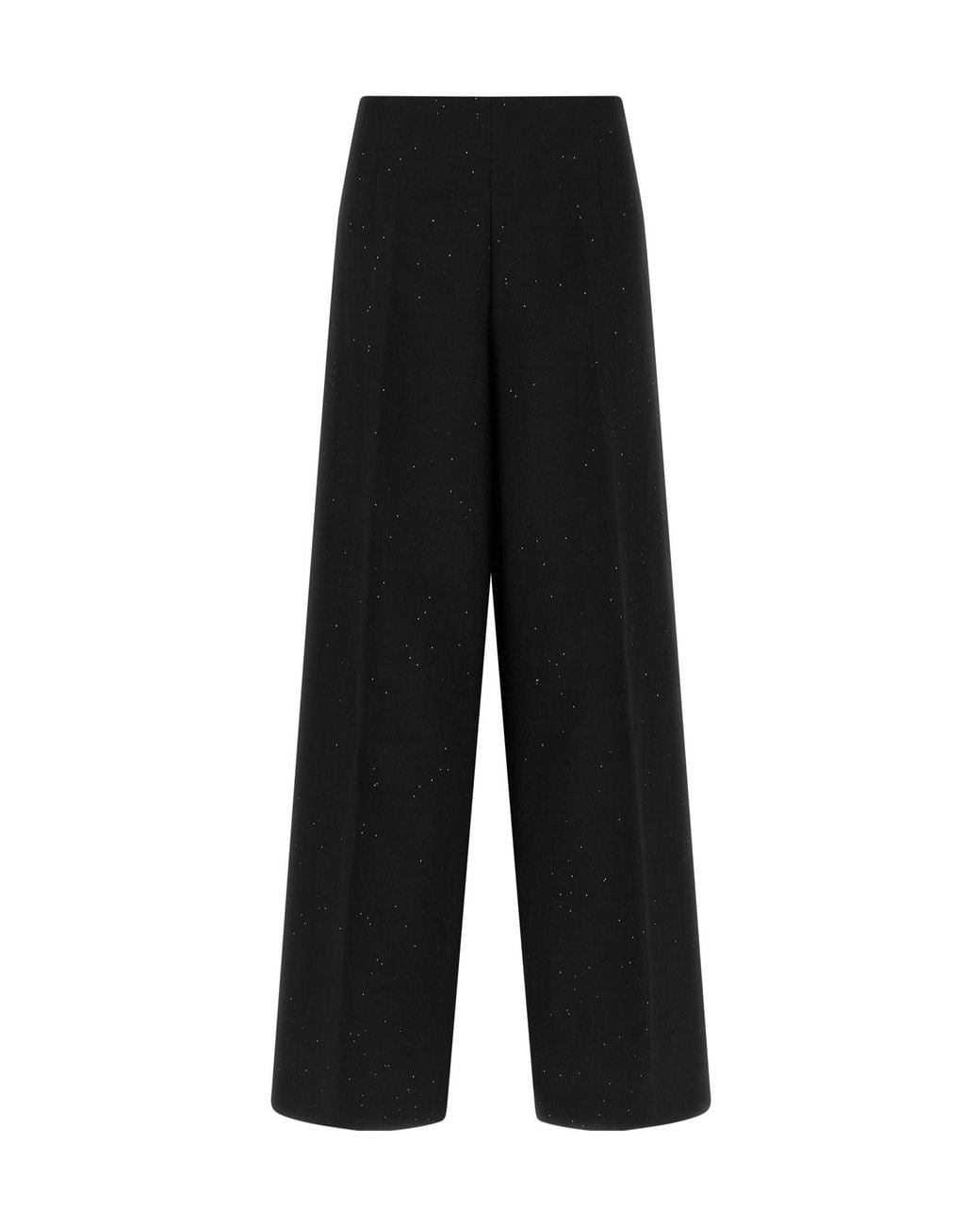 Herno Black Micro Sequin Wide Leg Pants