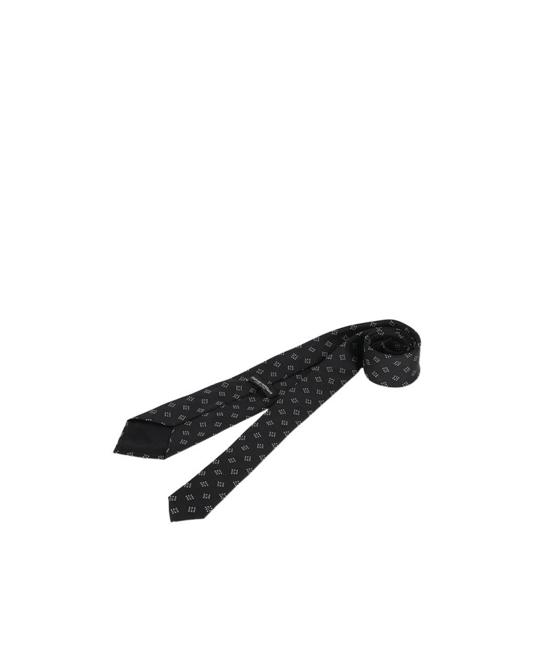 Emporio Armani Black Small Geometric Jacquard Tie for men