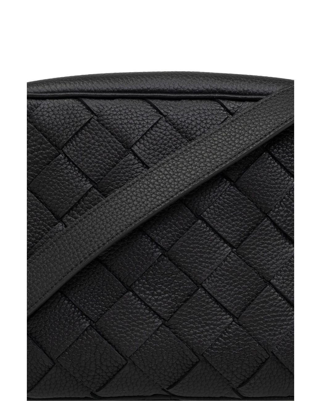 Bottega Veneta Black Intrecciato Medium Shoulder Bag for men