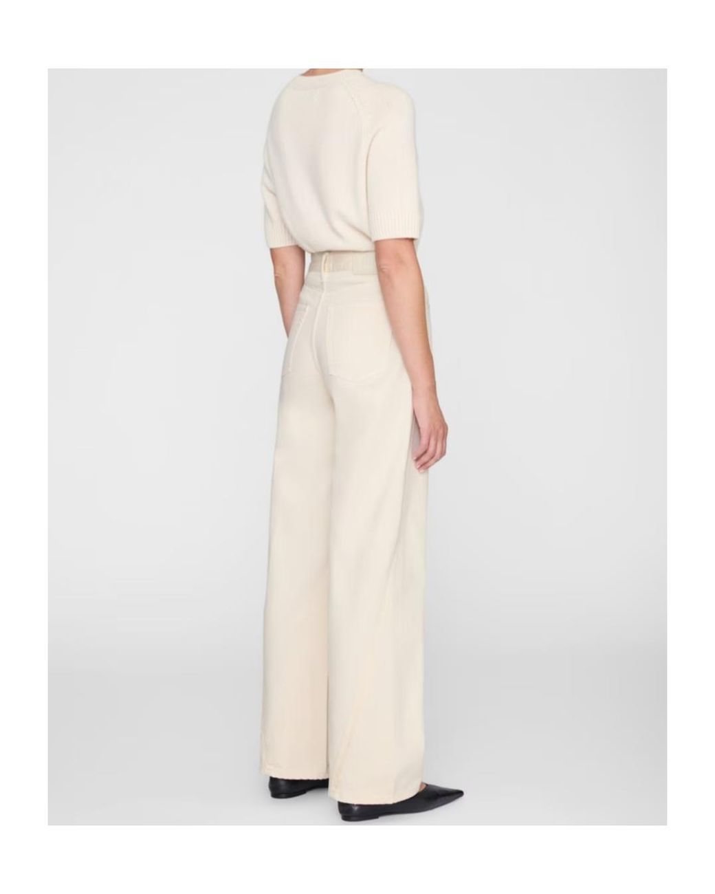 Anine Bing White Wide Leg Jeans