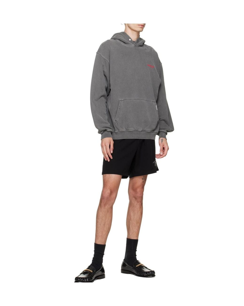 Represent Gray Printed Owners Club Hoodie for men