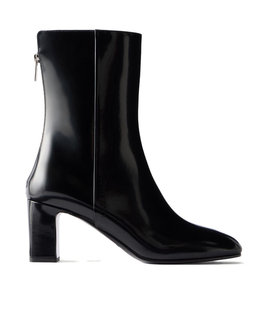 Jimmy Choo Black Patent-Leather Ankle Boots