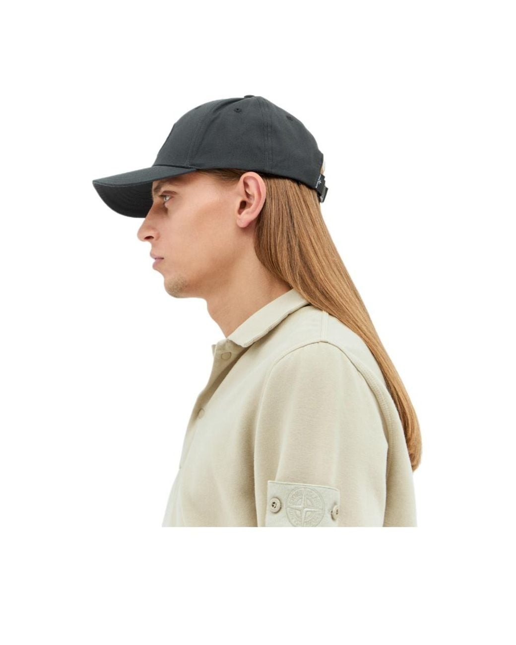 Stone Island Black Logo Patch Baseball Cap for men