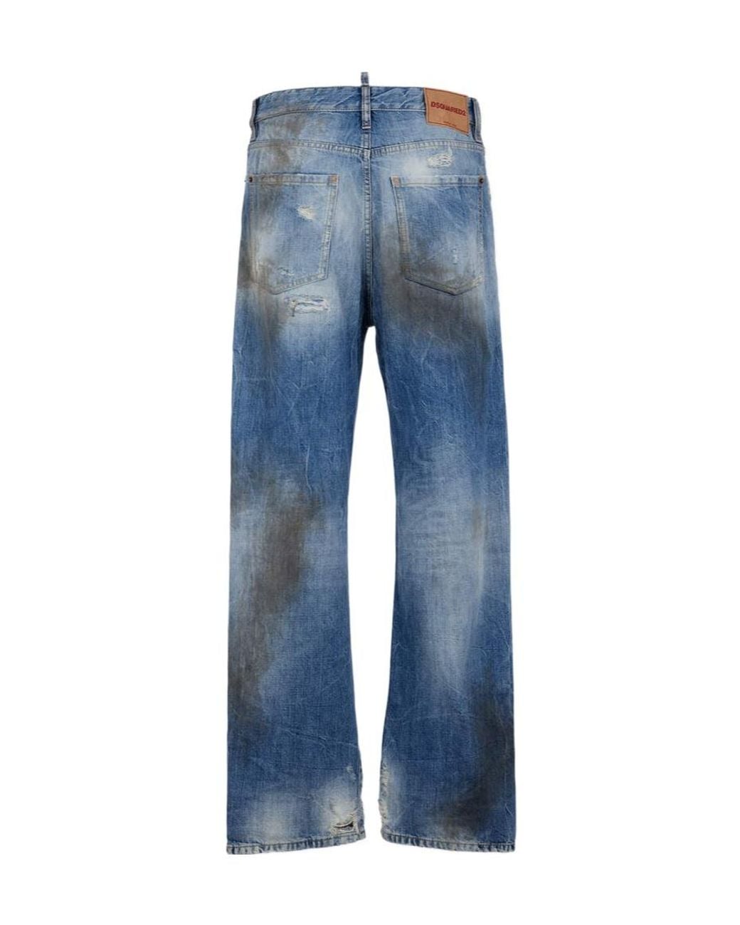 DSquared² Blue Light Dirty Wash Loose Twist Jeans for men