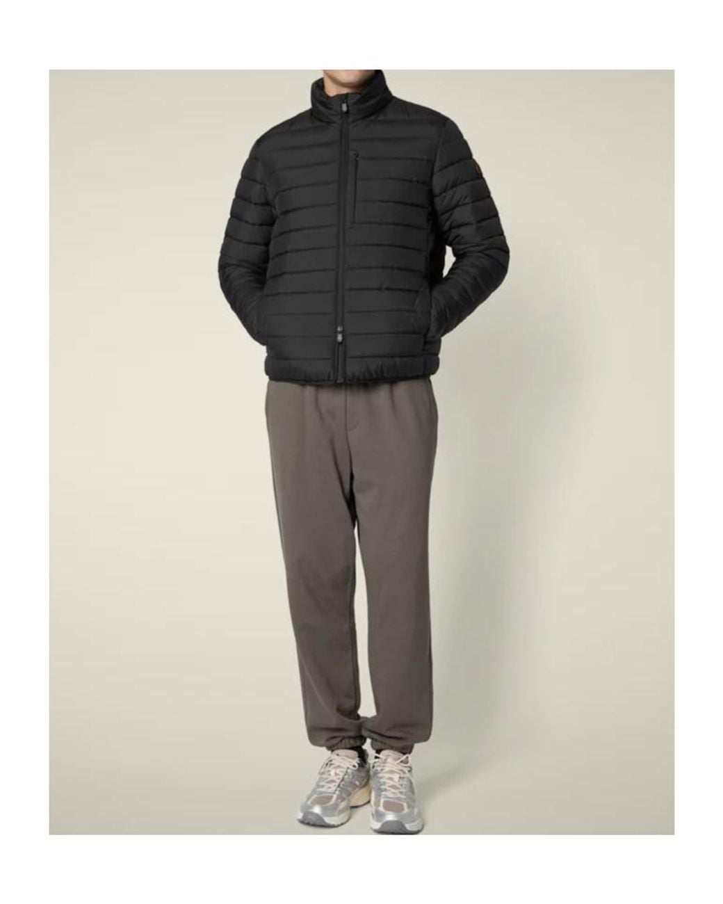 Save The Duck Black Zip-Up Down Jacket for men