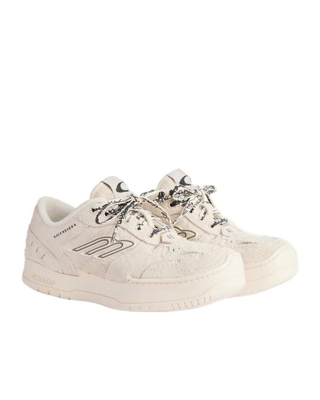 Balenciaga White Hamptons Platform Sneakers