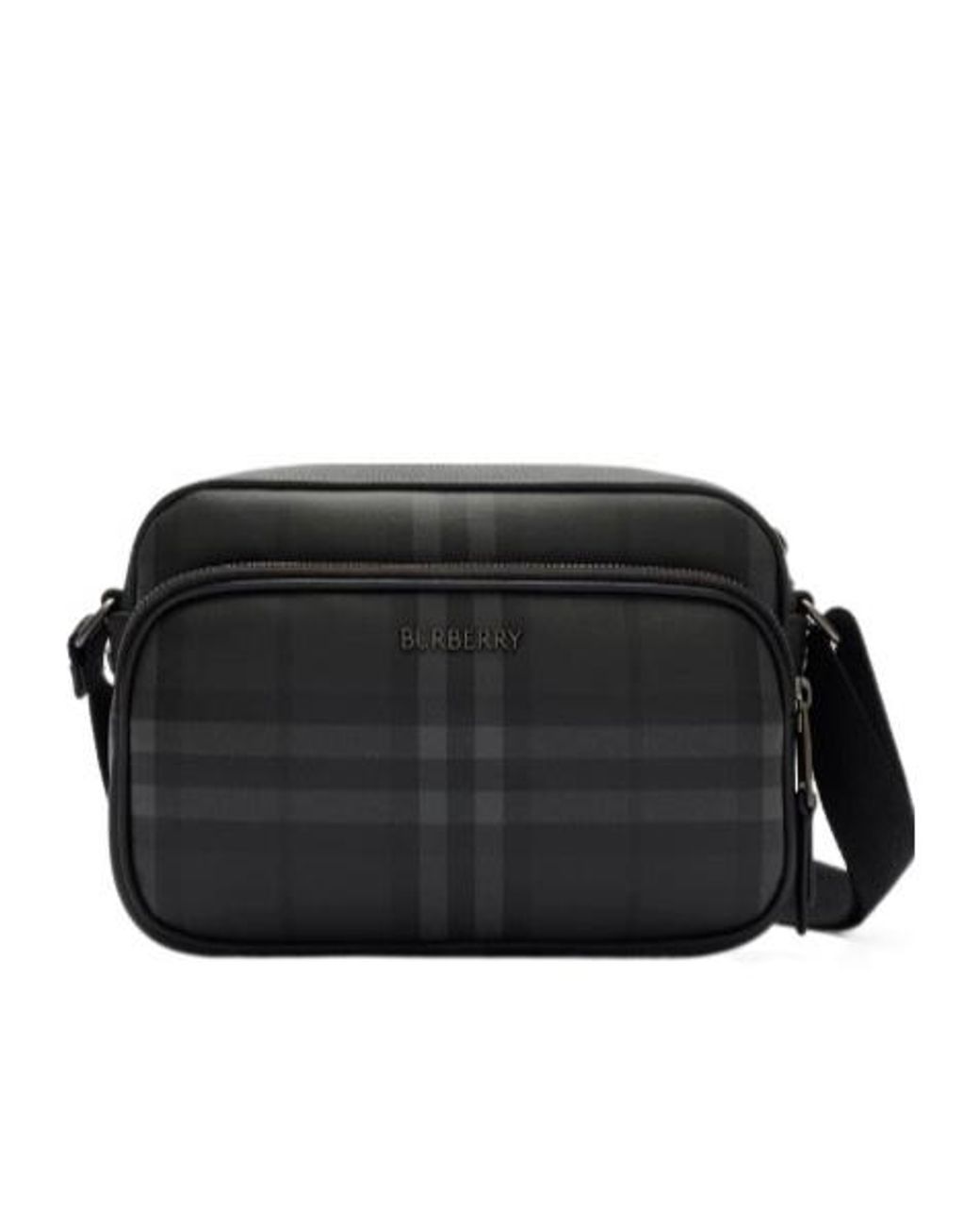 Burberry Black City Check Pocket Crossbody Bag for men