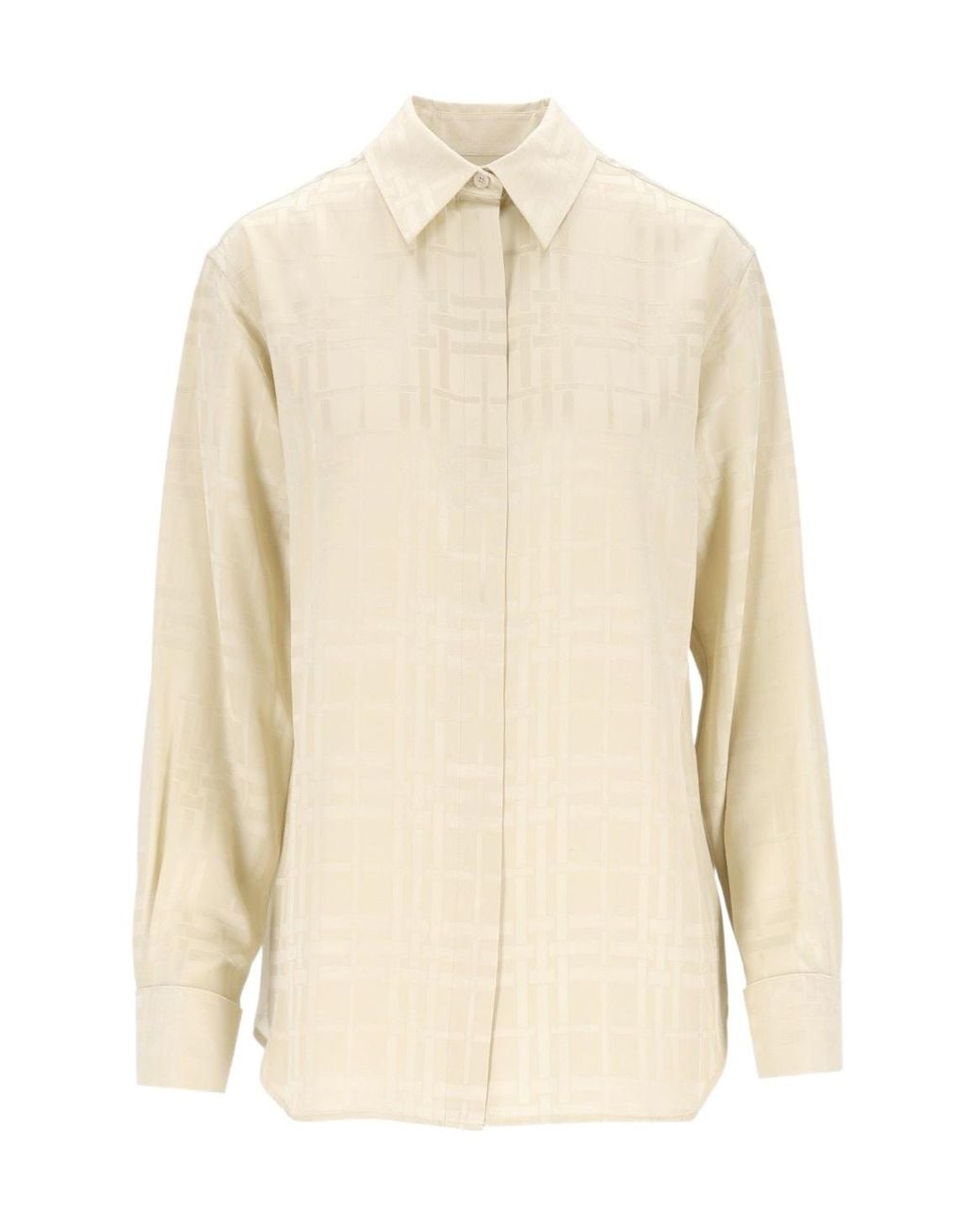 Burberry Natural Long Sleeved Checked Shirt