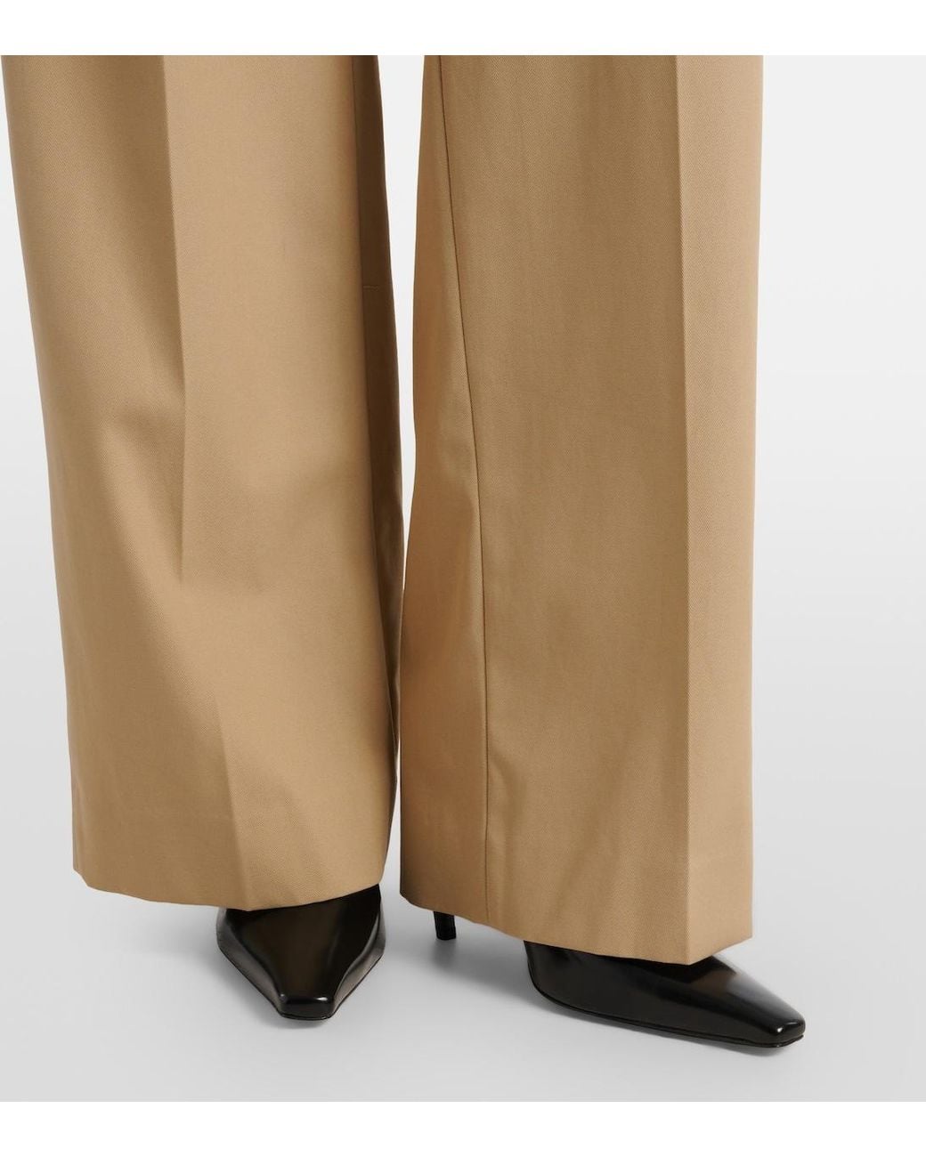 Jean Paul Gaultier Natural Cutout Cotton Wide-Leg Pants
