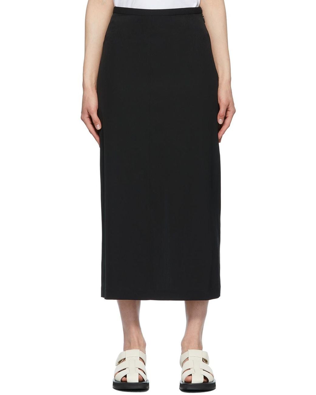 The Row Black Matias Midi Skirt