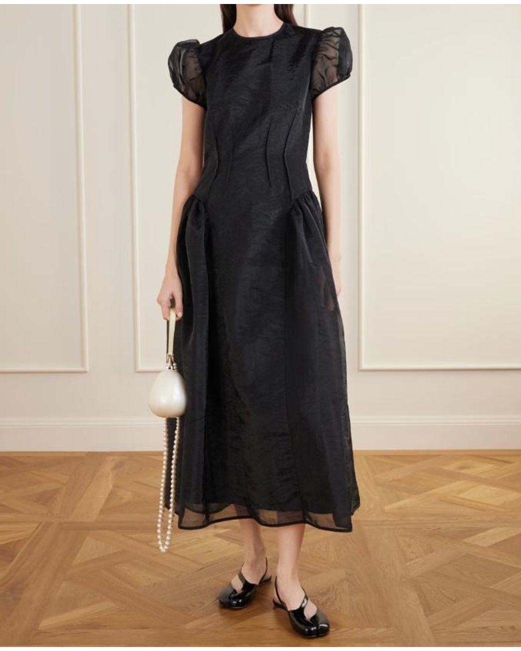 CECILIE BAHNSEN Black Round Neck Dress