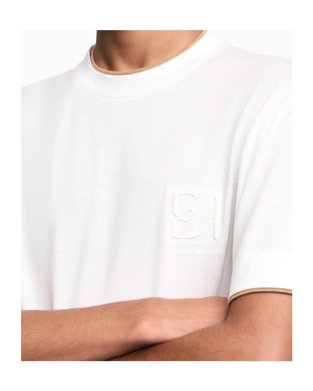 Emporio Armani White Loose-Fit Short-Sleeve Crew-Neck T-Shirt for men