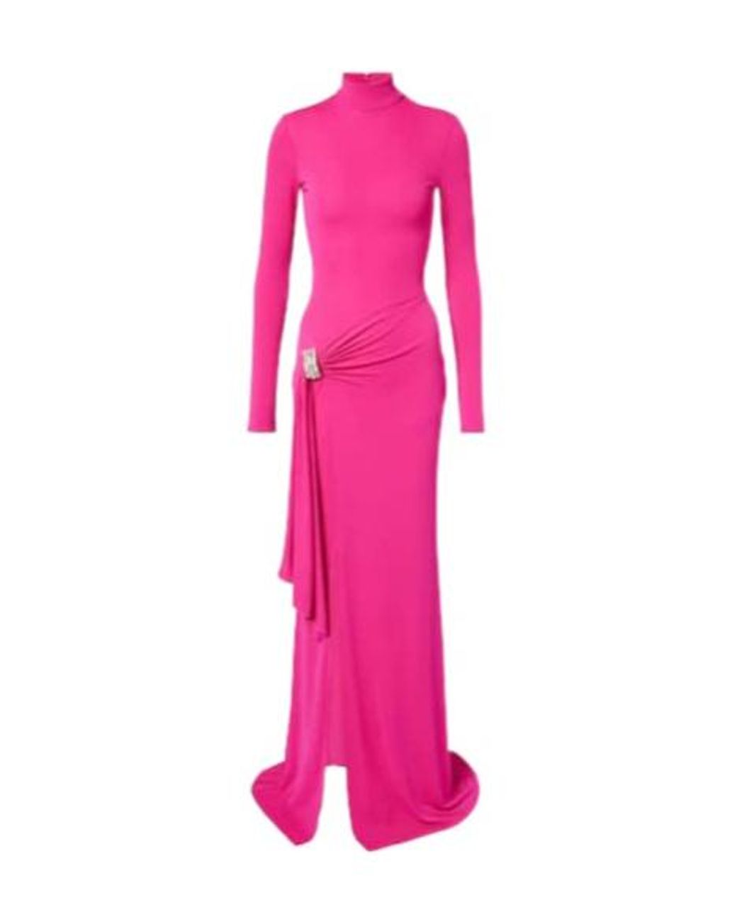 David Koma Pink Embellished Draped Gown