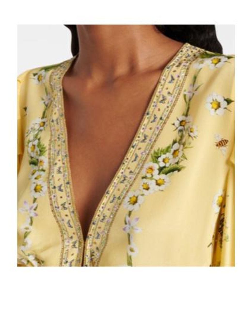 Camilla Yellow Floral Silk Crêpe Minidress