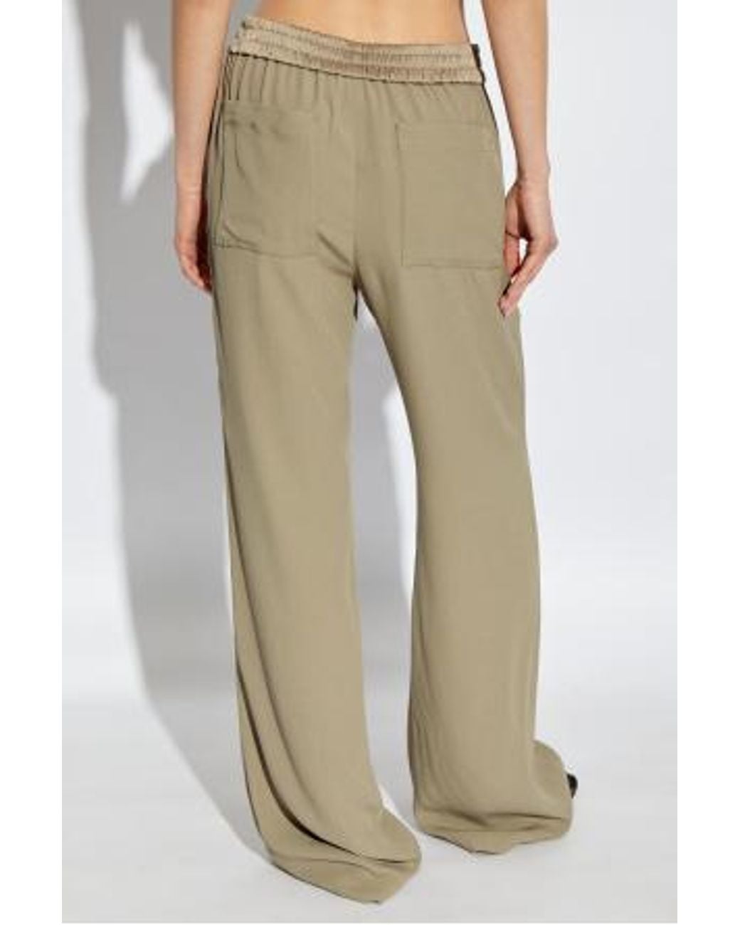 AMI Natural Logo Detailed Drawstring Palazzo Pants